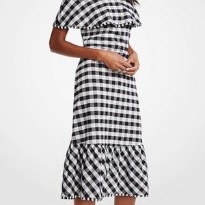 ANN TAYLOR OFF SHOULDER GINGHAM DRESS SIZE 4